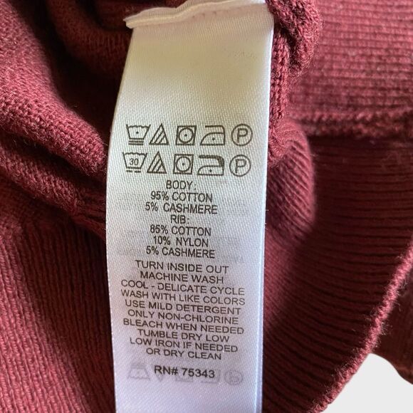 NWT Daniel Hechter Paris 1/4 Zip Cotton Cashmere Sweater Men's Size M Burgundy - Picture 13 of 13